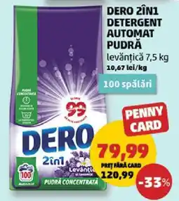 Penny DERO 2în1 Detergent Automat Pudră Ofertă