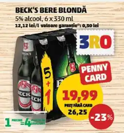 Penny BECK‘S Bere blondă Ofertă