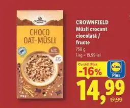 Lidl CROWNFIELD Choco Oat-Müsli Ofertă