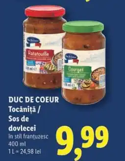 Lidl DUC DE COEUR Tocăniță / Sos de dovlecei Ofertă