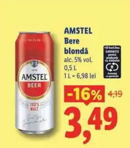 Lidl AMSTEL Bere blondă Ofertă