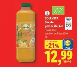 Lidl Solevita Suc de portocale, bio Ofertă