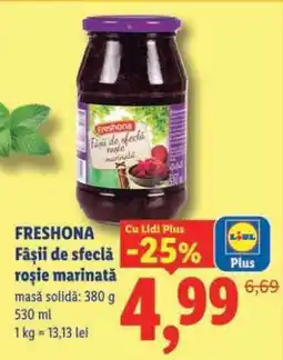 Lidl FRESHONA Fâșii de sfeclă roșie marinată Ofertă