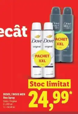 Lidl DOVE / DOVE MEN Deo Spray Ofertă