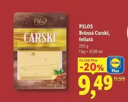 Lidl Pilos Brânză Carski feliată Ofertă