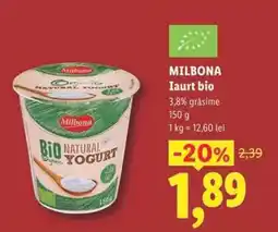 Lidl Milbona Iaurt bio Ofertă
