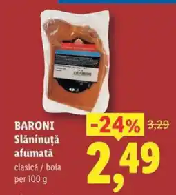 Lidl BARONI Slăninuță afumată Ofertă