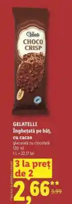 Lidl GELATELLI Înghețată pe băț, cu cacao Ofertă