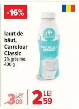 Carrefour Iaurt de băut Carrefour Classic Ofertă