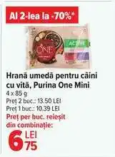 Carrefour Hrană umedă pentru câini cu vită, Purina One Mini Ofertă