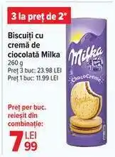 Carrefour Biscuiți cu cremă de ciocolată Milka 260 g Ofertă