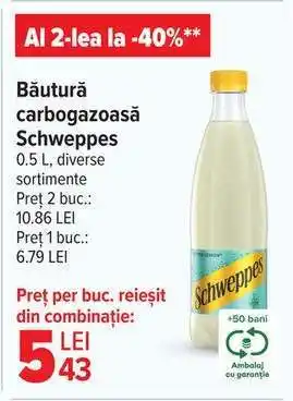 Carrefour Băutură carbogazoasă Schweppes Ofertă