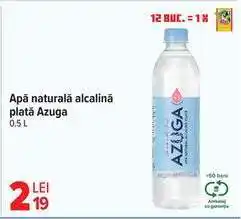 Carrefour Apă naturală alcalină plată Azuga 0.5 L Ofertă