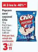 Carrefour Popcorn sare/cașcaval Chio Ofertă