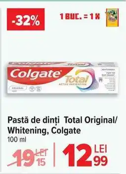 Carrefour Pastă de dinți Total Original/Whitening, Colgate Ofertă