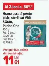 Carrefour Hrana uscată pentru pisici sterilicat Vită & Grâu, Purina One Ofertă
