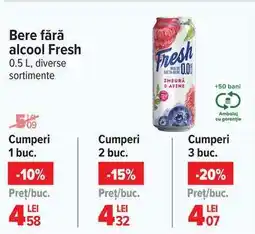 Carrefour Bere fără alcool Fresh 0.5 L Ofertă