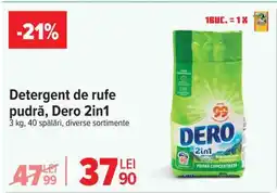 Carrefour Detergent de rufe pudră Dero 2în1 Ofertă