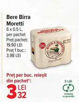 Carrefour Bere Birra Moretti Ofertă