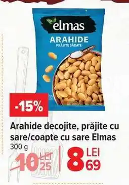 Carrefour Arahide decojite prăjite cu sare/coapte cu sare Elmas Ofertă