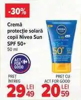 Carrefour Cremă protecție solară copii Nivea Sun SPF 50 Ofertă