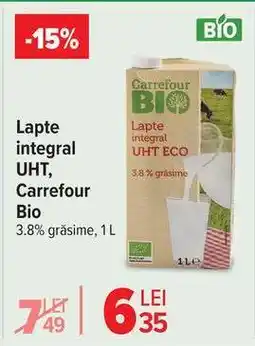 Carrefour Lapte integral UHT, Carrefour Bio Ofertă