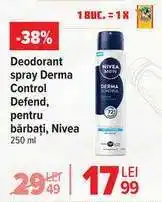 Carrefour Deodorant spray Derma Control Defend, pentru bărbați, Nivea Ofertă