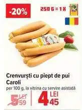 Carrefour Crenvurști cu piept de pui Caroli Ofertă