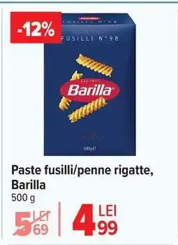 Carrefour Paste fusilli/penne rigatte, Barilla Ofertă