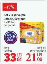 Carrefour Set x 3 șervețele umede, Septona Ofertă