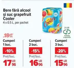 Carrefour Bere fără alcool și suc grapefruit Cooler Ofertă