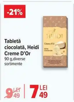 Carrefour Tabletă ciocolată, Heidi Creme D’Or Ofertă