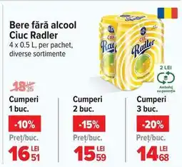 Carrefour Bere fără alcool Ciuc Radler Ofertă