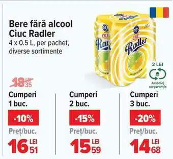 Carrefour Bere fără alcool Ciuc Radler Ofertă
