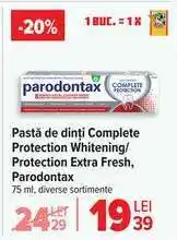 Carrefour Pastă de dinți Complete Protection Whitening/Protection Extra Fresh, Parodontax Ofertă