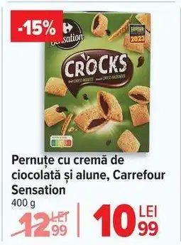 Carrefour Pernuțe cu cremă de ciocolată și alune, Carrefour Sensation Ofertă