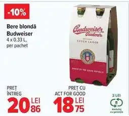 Carrefour Bere blondă Budweiser Ofertă