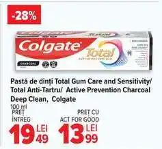 Carrefour Colgate Total Active Prevention Charcoal Deep Clean Ofertă