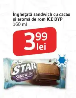 Supeco îngheţată sandwich cu cacao şi aromă de rom ICE DYP Ofertă