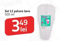 Supeco Set 12 pahare bere Ofertă