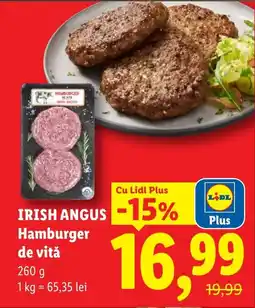 Lidl IRISH ANGUS Hamburger de vitǎ Ofertă