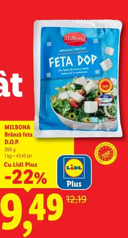Lidl MILBONA Brânză feta D.O.P. Ofertă