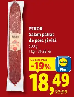 Lidl PIKOK Salam pătrat de porc și vită Ofertă