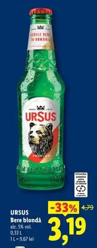 Lidl URSUS Bere blondă Ofertă