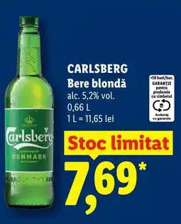 Lidl CARLSBERG Bere blondǎ Ofertă