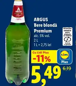 Lidl ARGUS Bere blondǎ Premium Ofertă