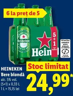 Lidl HEINEKEN Bere blondǎ Ofertă