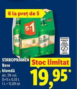 Lidl STAROPRAMEN Bere blondă Ofertă
