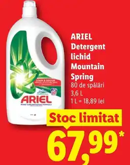 Lidl ARIEL Detergent lichid Mountain Spring Ofertă