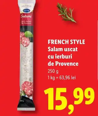 Lidl FRENCH STYLE Salam uscat cu ierburi de Provence Ofertă